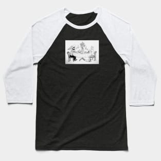 Tintin and Haddock B&W Baseball T-Shirt